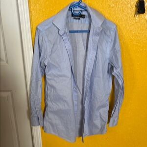 Lauren Ralph Lauren Blue Casual Button Down Shirt Relaxed Fit